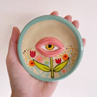 Image 2 of Ceramic Trinket Plate / Incense Holder - All Seeing Eye - In Bloom