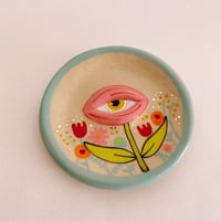 Image 3 of Ceramic Trinket Plate / Incense Holder - All Seeing Eye - In Bloom