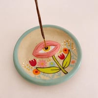 Image 1 of Ceramic Trinket Plate / Incense Holder - All Seeing Eye - In Bloom