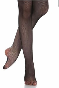 BLACK FISHNET TIGHTS - FOOTED