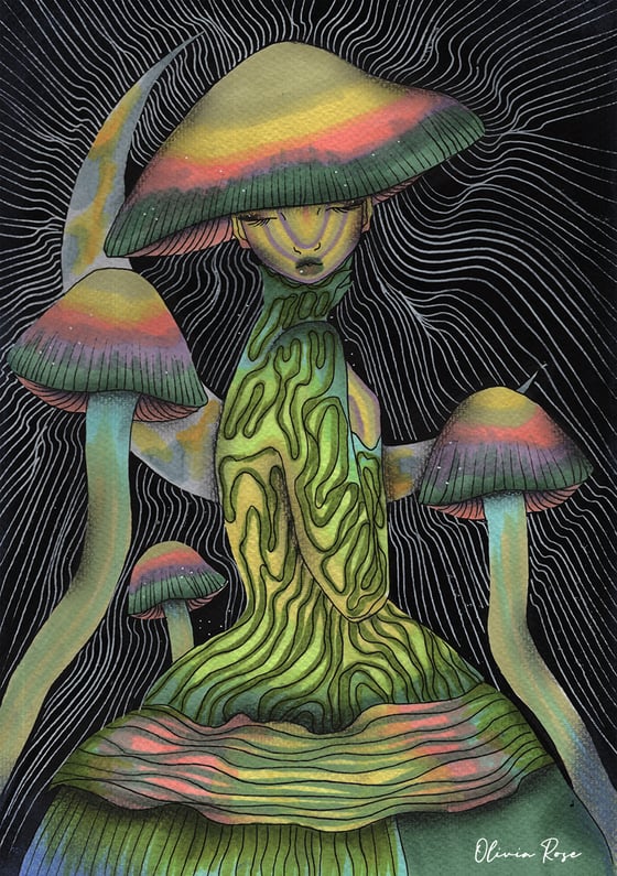 Image of Mushroom A4 print 