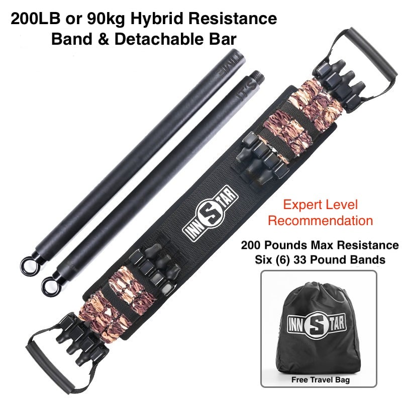 INNSTAR RESISTANCE BAND BAR EXPERT 200LB SET