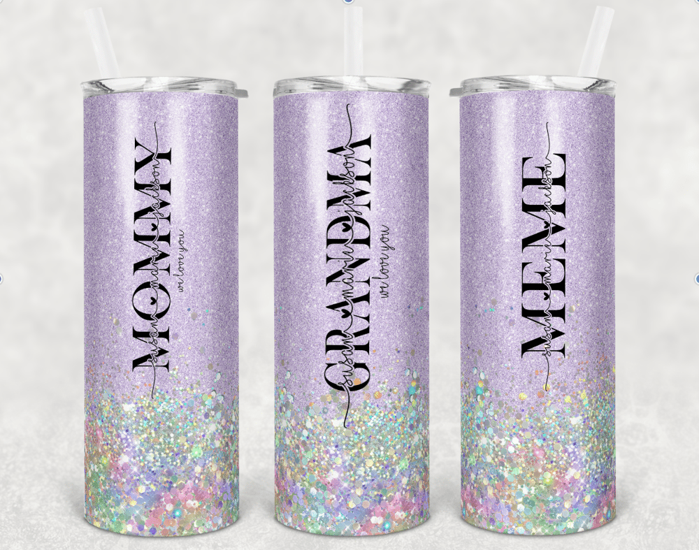 Image of Lavender 20 oz Faux Glitter Tumbler