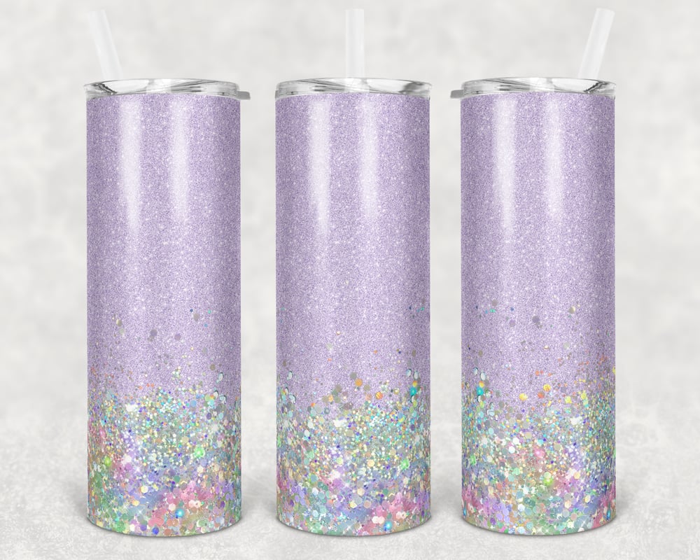 Image of Lavender 20 oz Faux Glitter Tumbler