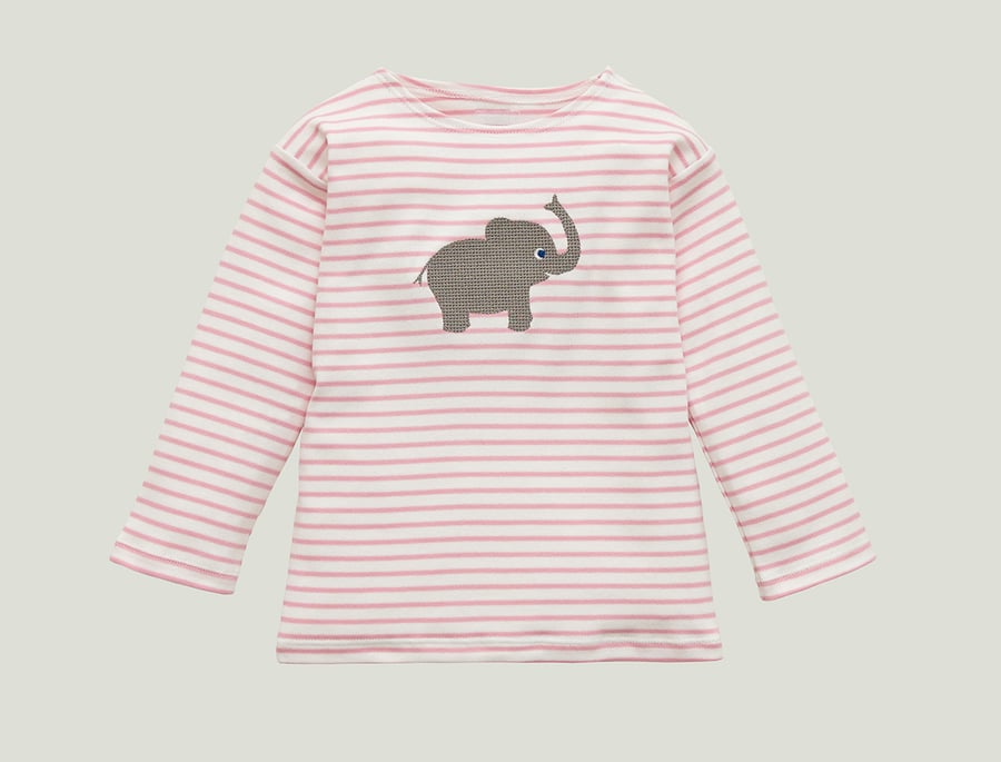 Image of NEU Elefanten-Shirt rosa gestreift Art. 207289
