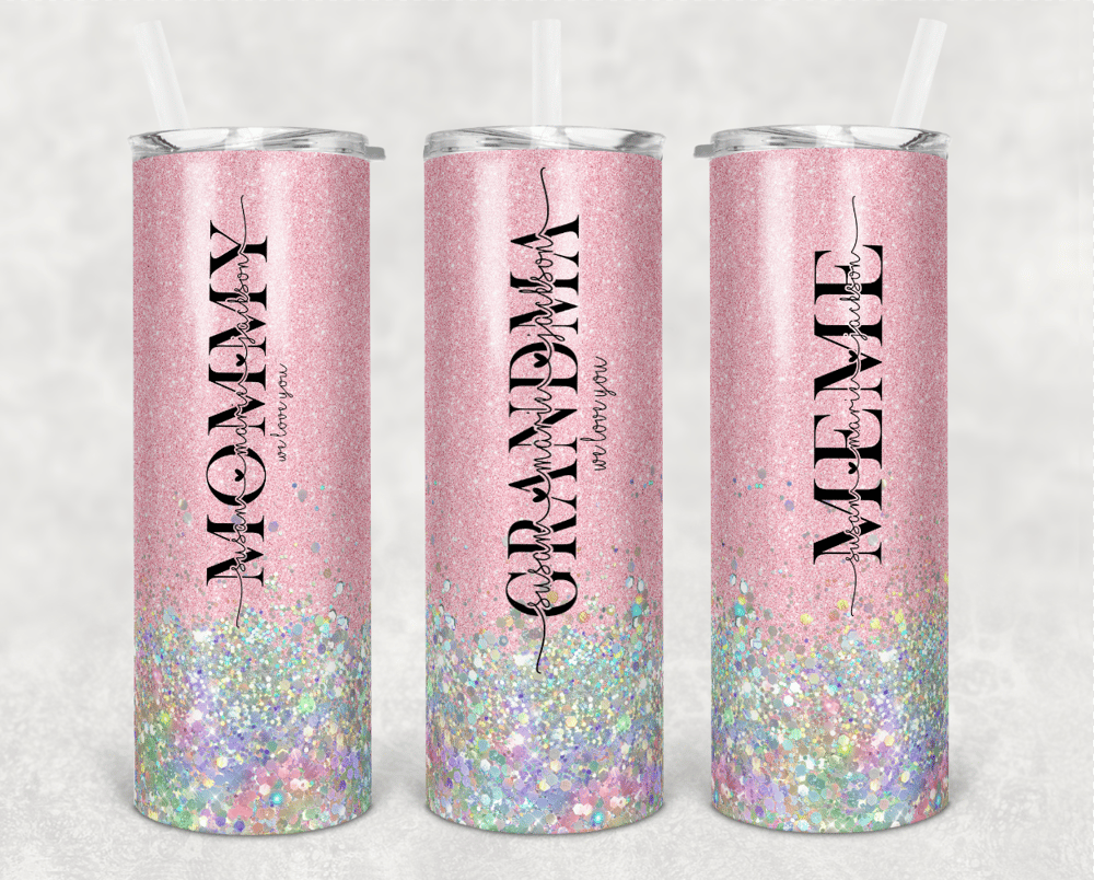 Image of Pink 20 Oz Faux Glitter Tumbler