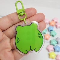 Image 5 of Green or Blue Froggy Friend Holographic Keychains