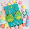 Clover the Frog Holographic Acrylic Earrings