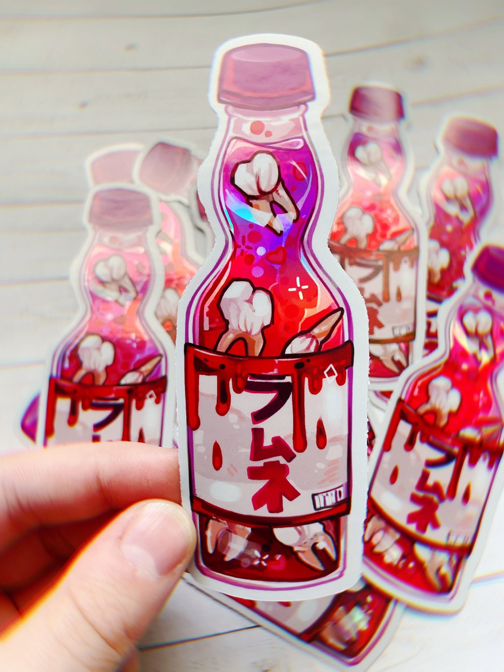 Holographic Teeth Ramune Sticker