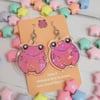 Jellybean the Frog Holographic Acrylic Earrings