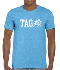 TAG Sapphire heather tee with Griffin