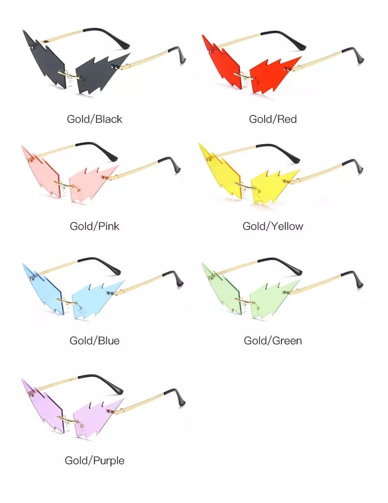 Lightning Bolt Colouful Party Sunglasses