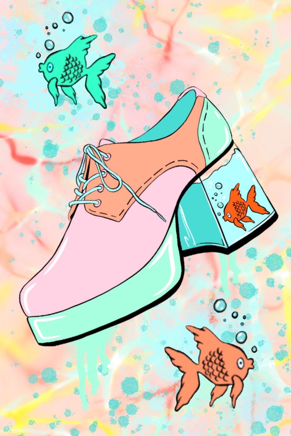 Image of 70s Fish Shoe - Print