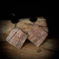 Image 3 of Hammered Copper Textured Earrings 