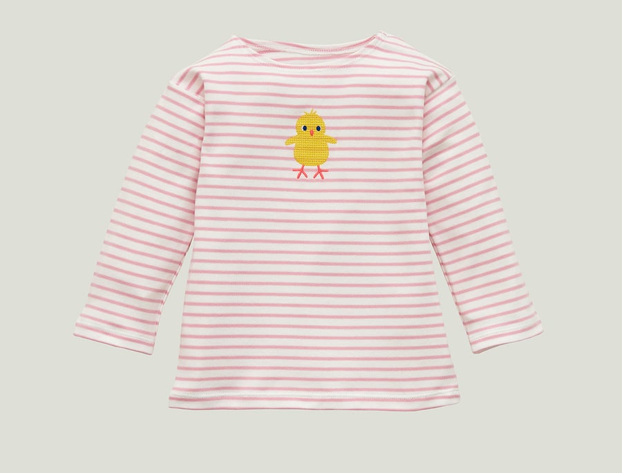Image of NEU Shirt mit Küken rosa gestreift Art. 286289