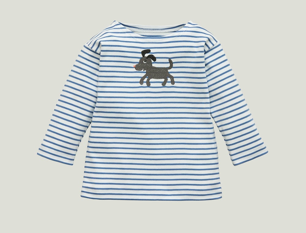 Image of Shirt mit Hund blau gestreift Art. 281286/381286 (A)