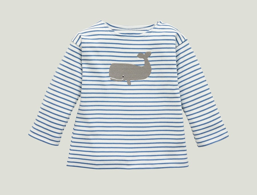 Image of Shirt mit Wal blau gestreift Art. 275280/375280 (A)