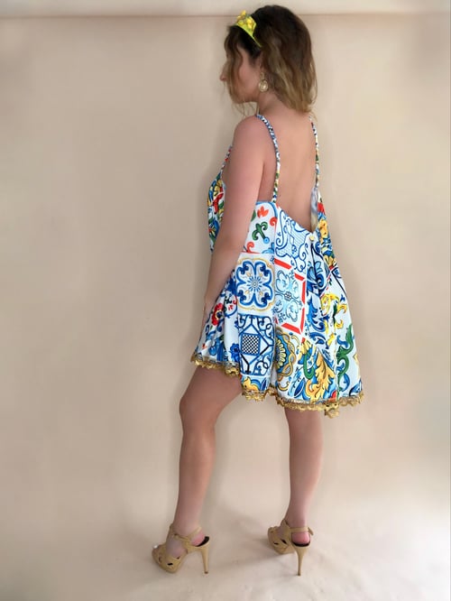 Image of Majolica Lemon Swing Dress