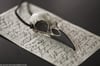 Raven Skull Larger Size- Cast Bone Resin Replica (Aged Finish) Necklace with Suede Cord