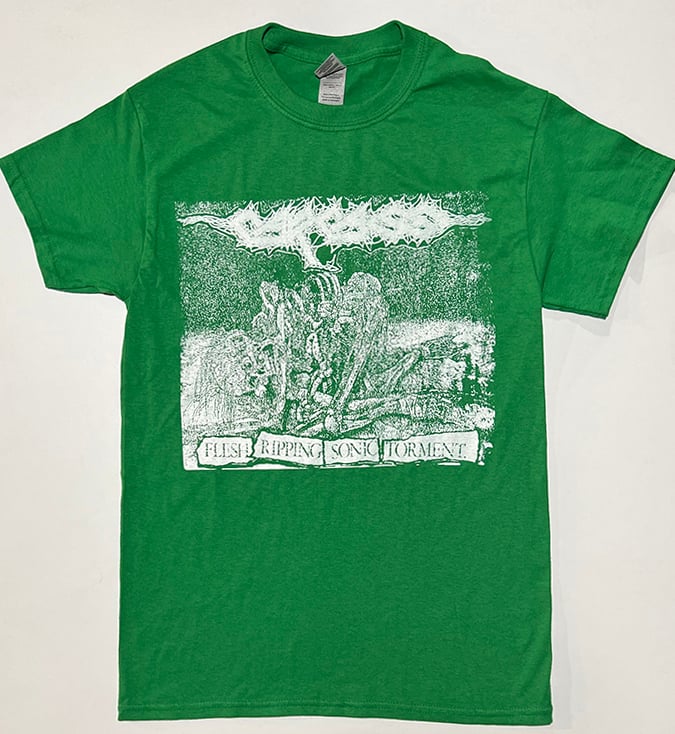 Image of Carcass Flesh Ripping Sonic Torment Green T shirt