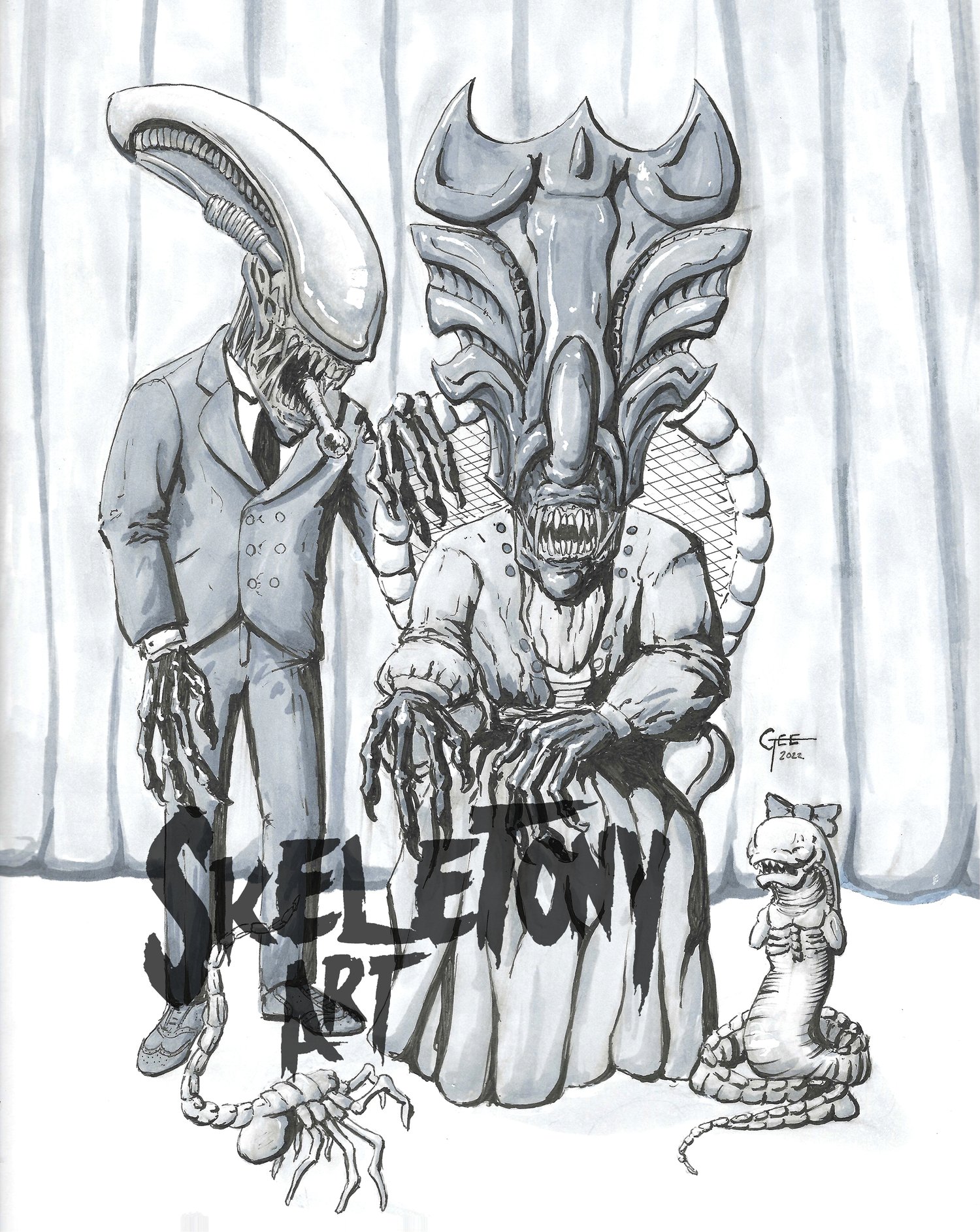 Xeno Family Portrait (original art)