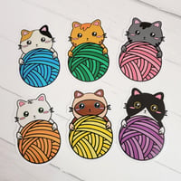 Image 1 of Assorted Knitty Kitty Vinyl Stickers