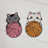 Assorted Knitty Kitty Vinyl Stickers