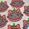 Kitty in a Strawberry Hat Vinyl Sticker 