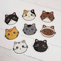 Image 1 of 2" Assorted Kitty Cat Vinyl Sticker Pack