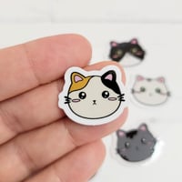 Image 3 of 1" Mini Kitty Cat Vinyl Sticker Pack 