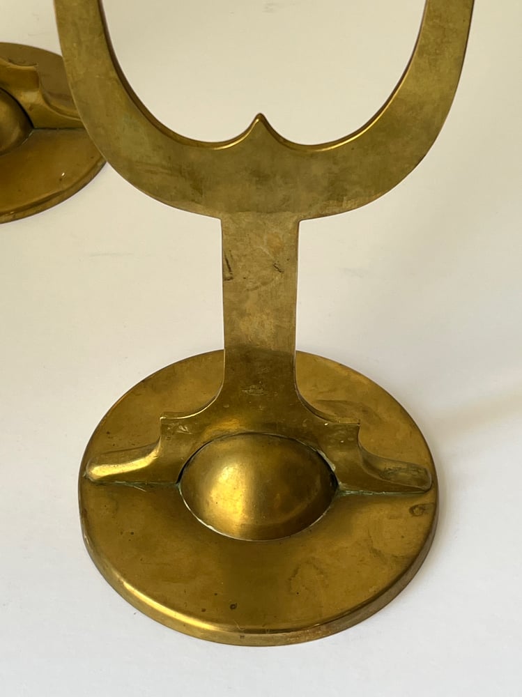 Image of Pair of Brass Candleholders, Sweden