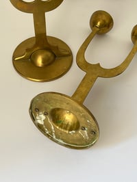 Image 4 of Pair of Brass Candleholders, Sweden