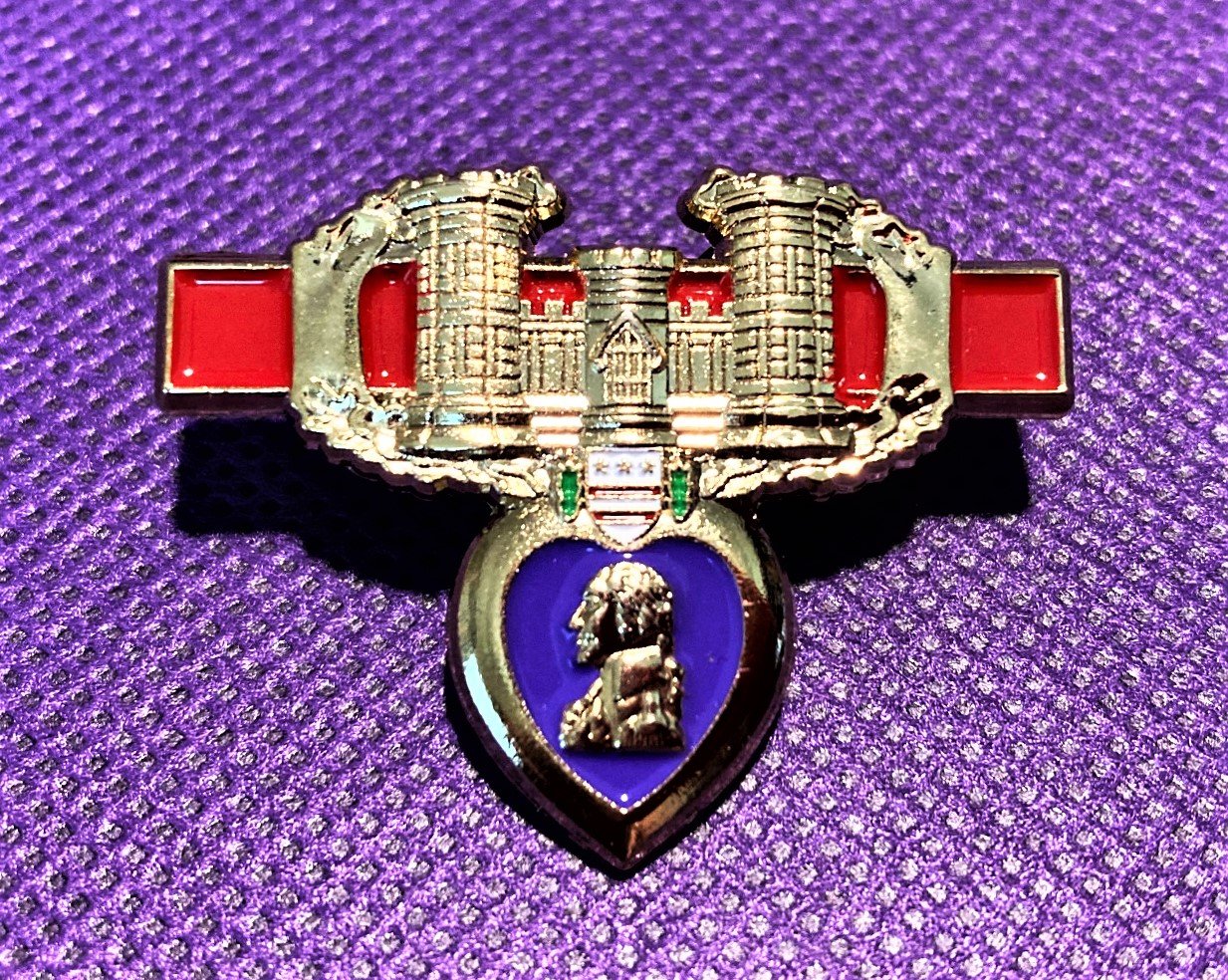 Image of Combat Engineer Purple Heart pin