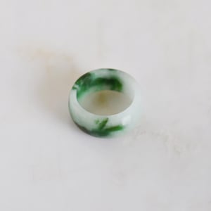 Image of Jadeite antique style round band ring