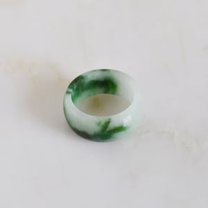 Image of Jadeite antique style round band ring