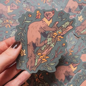Pine marten sticker - cute notebook sticker