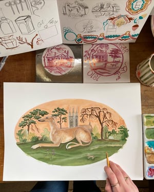 Image of pre-order Cedric - A3 Giclee print with oval mount