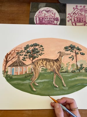 Image of Edgar - A3 Giclee print with oval mount
