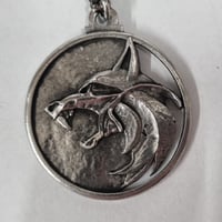 Image 5 of Witcher Pendant Pewter Metal Necklace Geralt of Rivia Wolf Medallion Cosplay