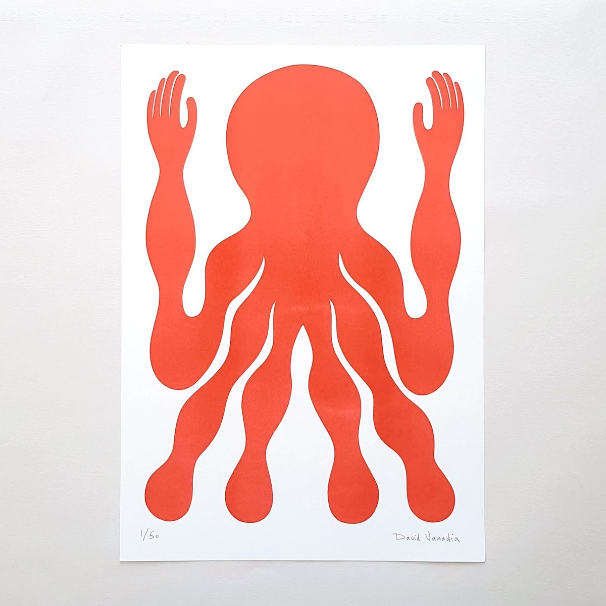 Image of Riso print 30 x 42 cm ‘Homme Poulpe’