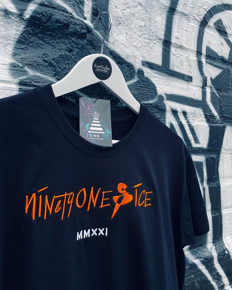 Image of Black / Orange script tee