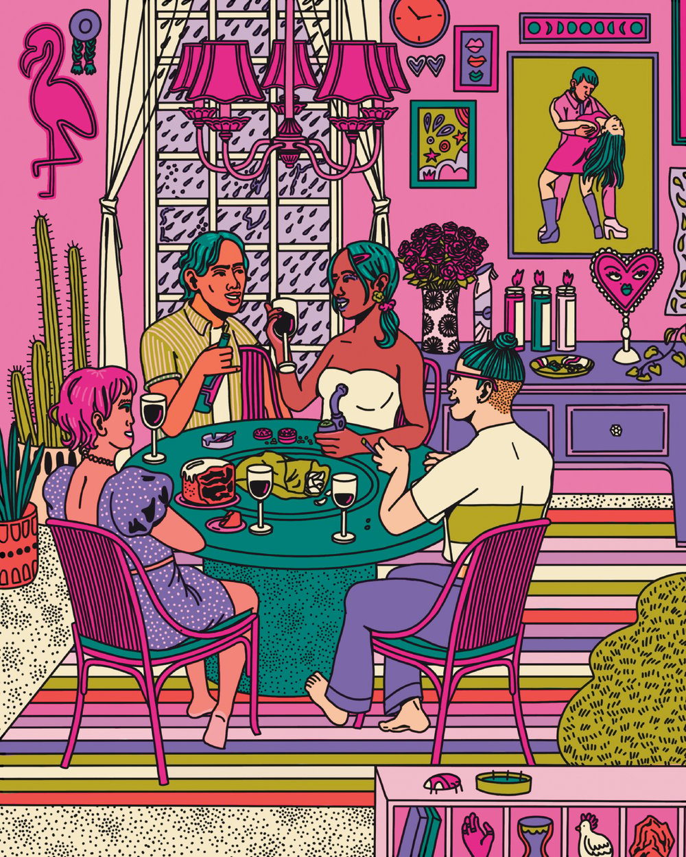 Image of Dinner con Amigitos Print