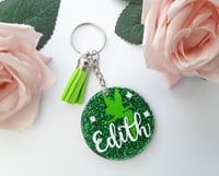 Image 2 of Personalised Keychain, Tinkerbell Keyring, Tinkerbell Glitter Keyring, Acrylic Tinkerbell Keyring