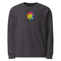 Image 4 of Pickleball FlowerPower Unisex organic raglan sweatshirt