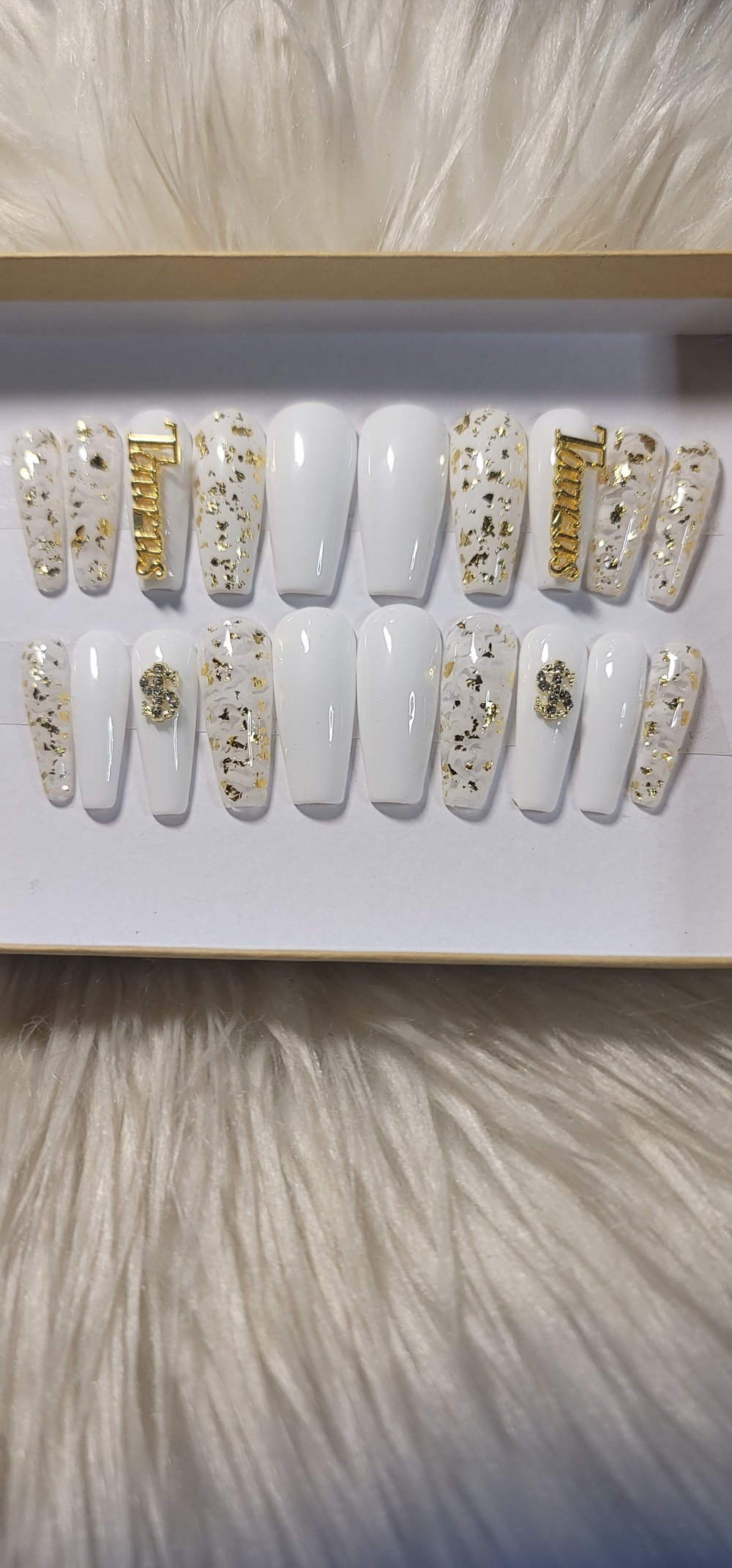 Image of White Taurus Birthday Nailz