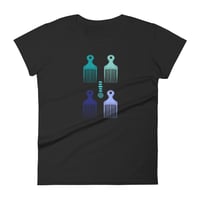 Image 4 of Afro Picks Formation Women's Tee - Blues & Greens