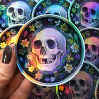 Image 1 of Spring Skull Holographic sticker