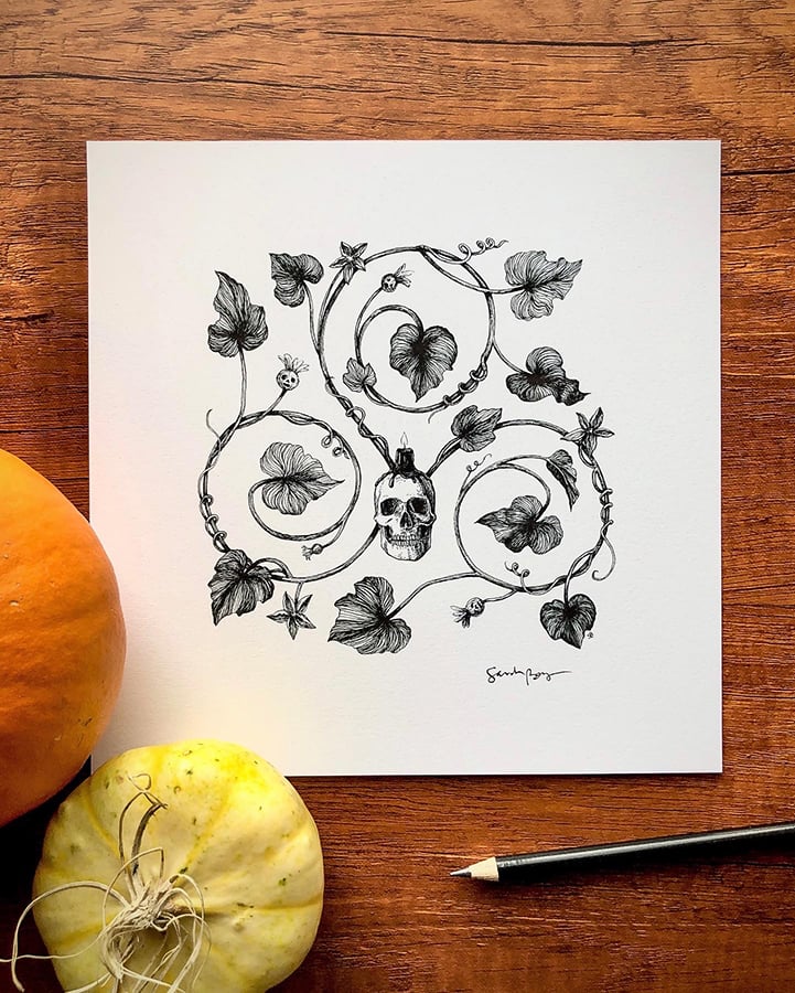 Image of Pumpkin Vine Triskelion Print