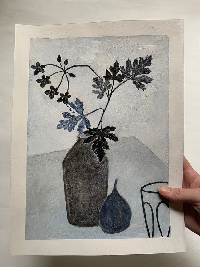 Table flowers ~ Original painting 