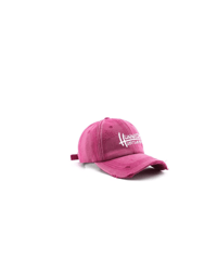 A Hunnid Hustles “Washed Hole Denim Hat” Pink